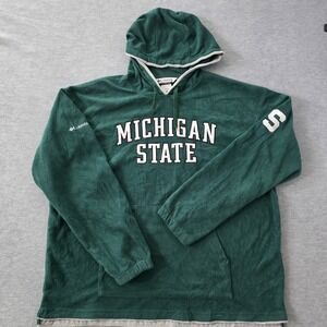 Columbia Michigan State Spartans Fleece Hoodie Men's XXL Green Pullover College